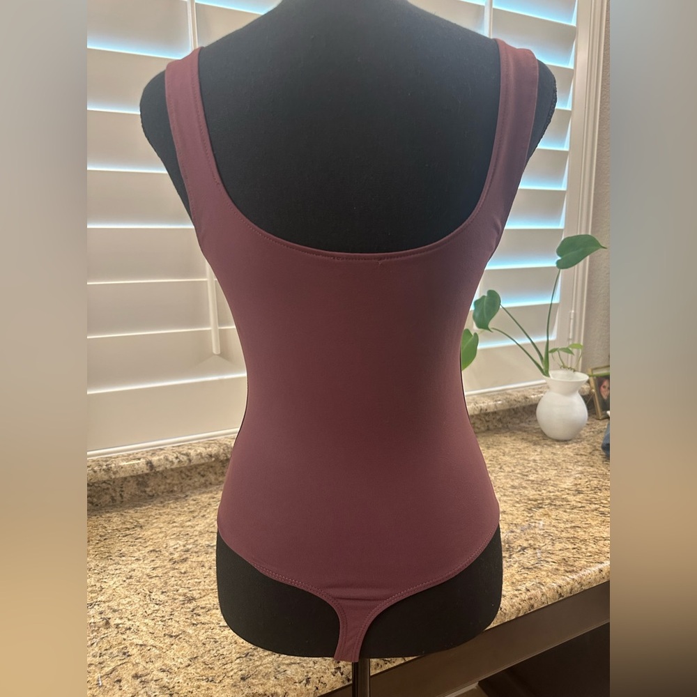 NWOT Free People Bodysuit | Maroon | Thong Snap Closure | Size Medium - Picture 2 of 4